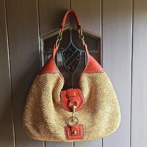 Vintage Coach Bleecker Millie Straw Hobo Bag